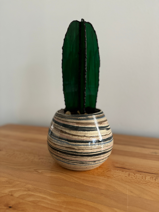 Inspired Mexican Fence Post Glass Cactus