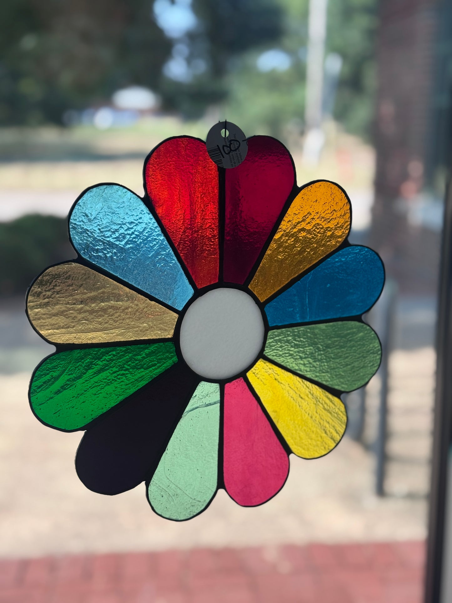 Rainbow Flower Stained Glass Suncatcher